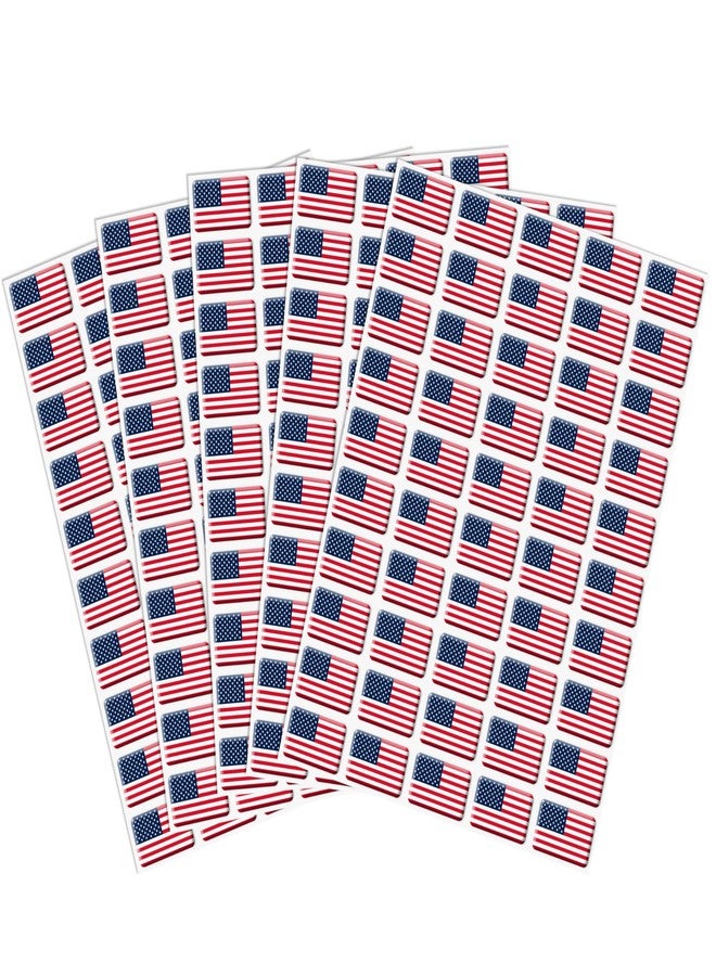 CPicdn 200Pcs American Flag Tiny 3D Dome Sticker, Patriotic Mini Flag Sticker Veterans Memorial Day Supplies Waterproof Independence Day USA Pride Support Decal for Your Name Badge Parade Gift - Image 1